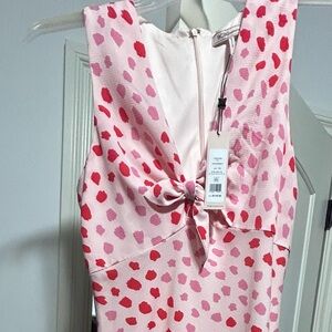 BCBGeneration White Dress with Pink and Red Accents